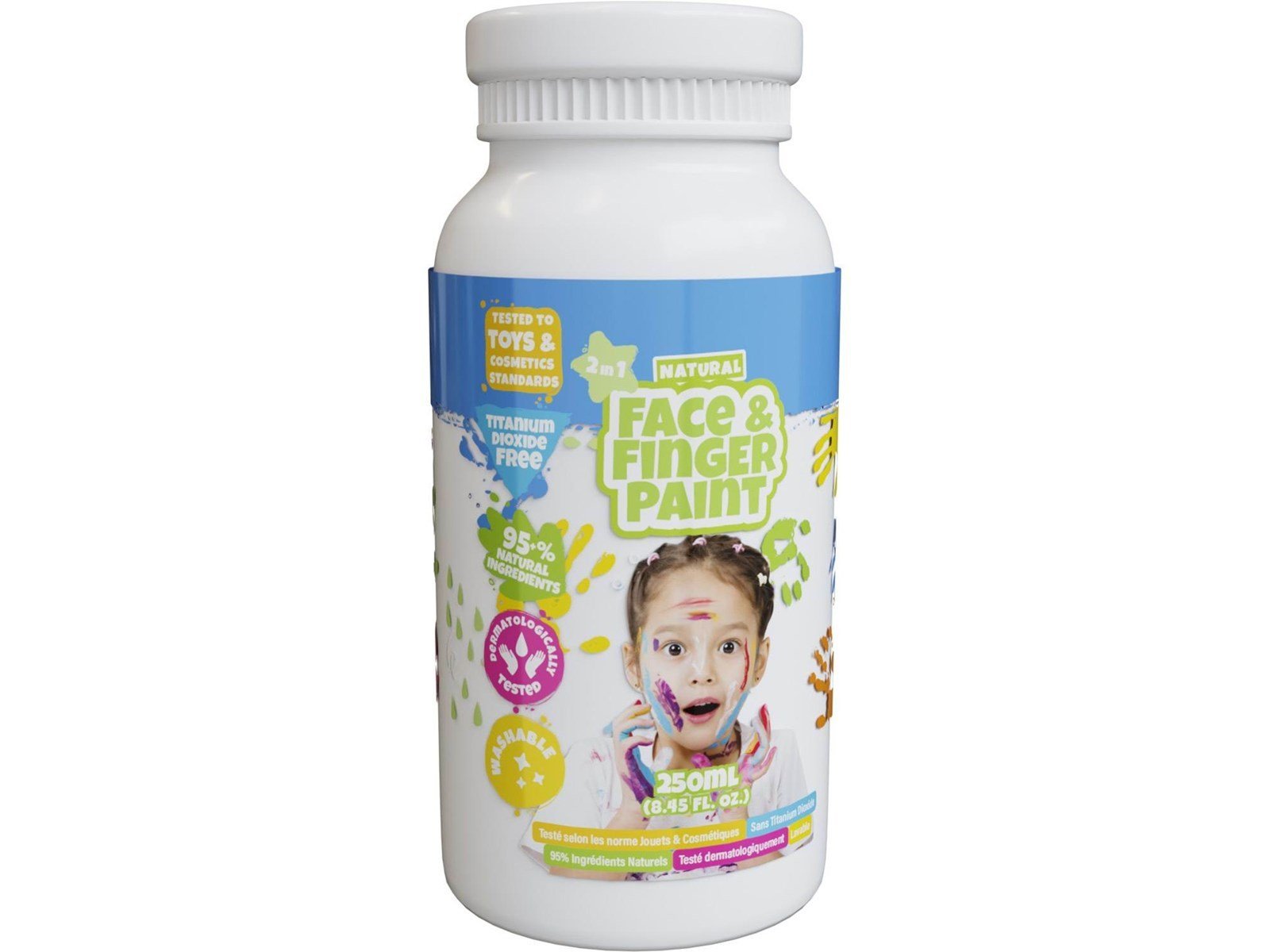 Boti Natural Face & Fingerpaint Bottle - White 250ml Boti Natural Face & Fingerpaint Bottle - White 250ml